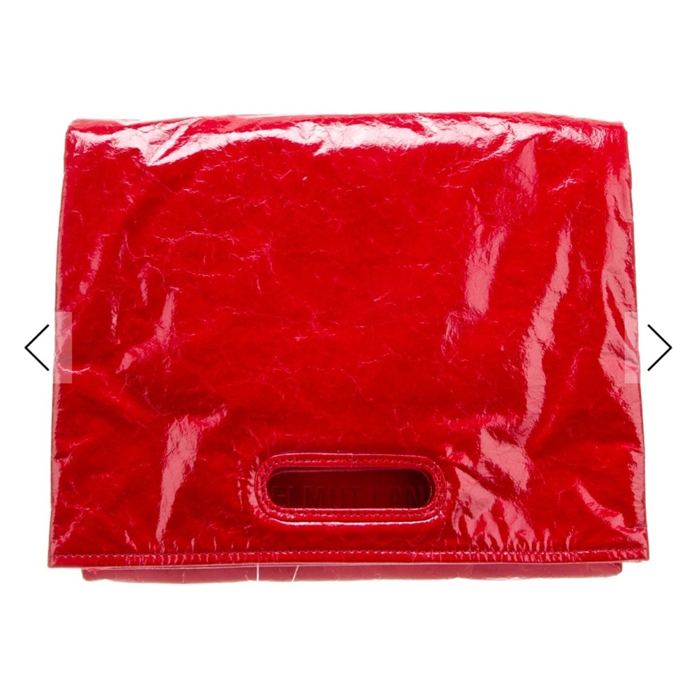 Helmut Lang Red Patent Leather Clutch